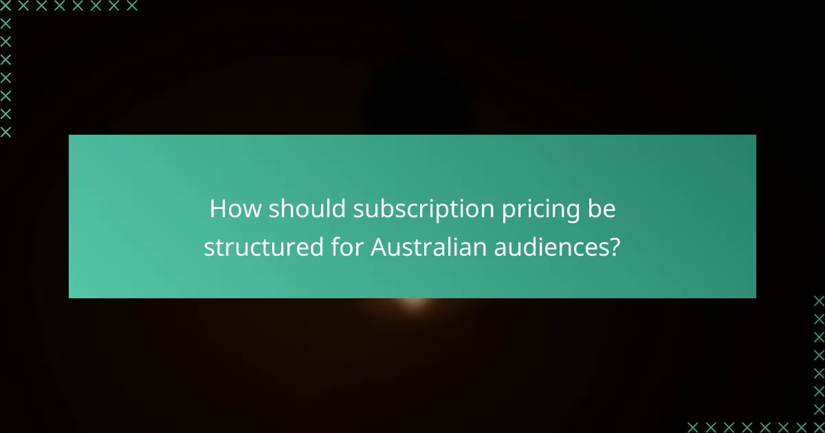 How should subscription pricing be structured for Australian audiences?