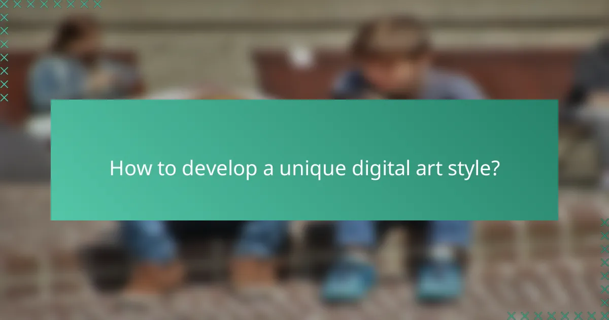 How to develop a unique digital art style?