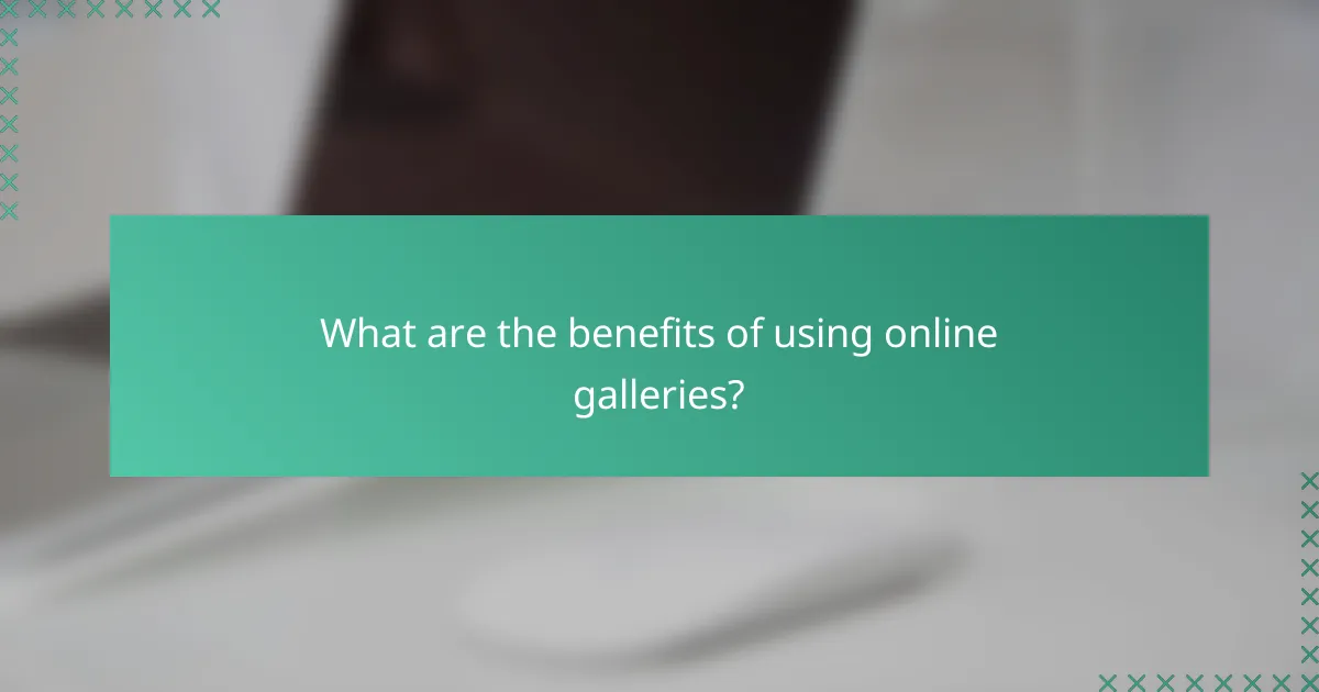 What are the benefits of using online galleries?