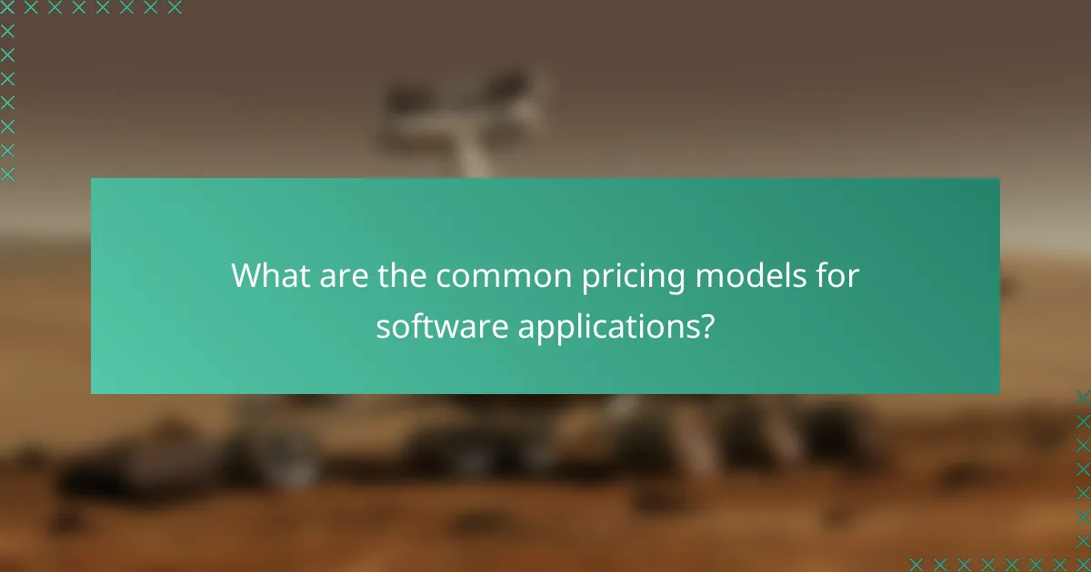 What are the common pricing models for software applications?