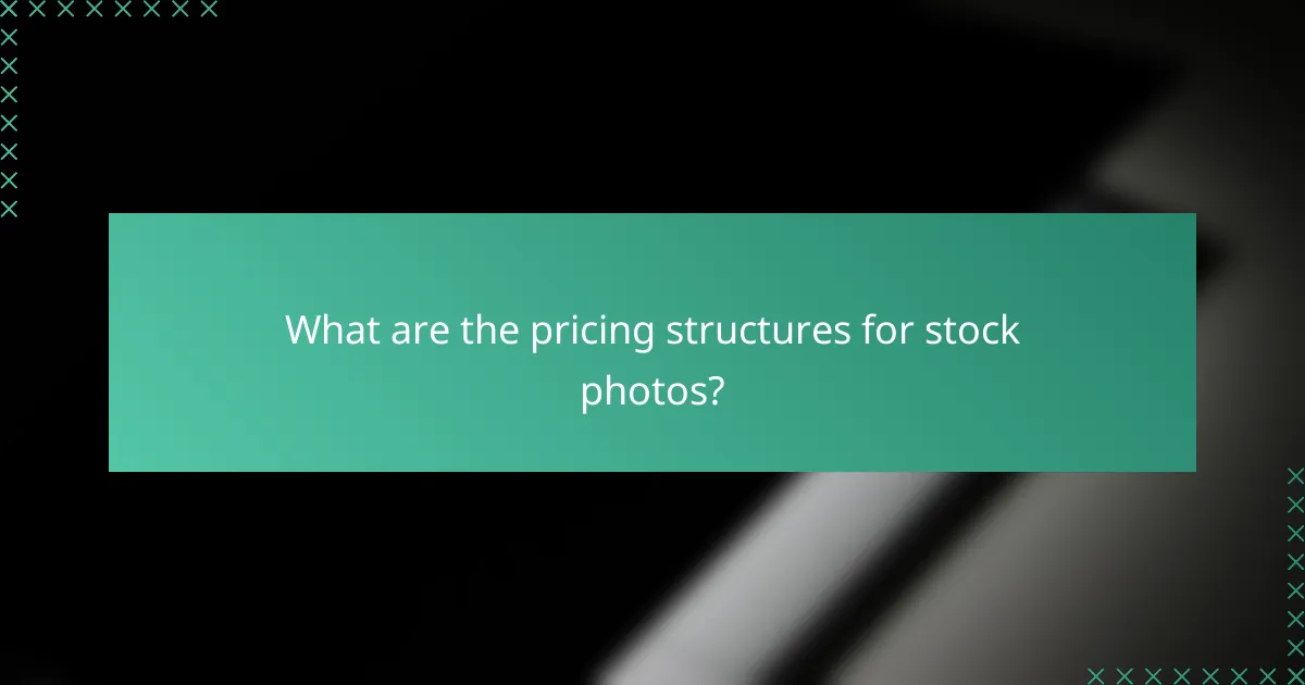 What are the pricing structures for stock photos?
