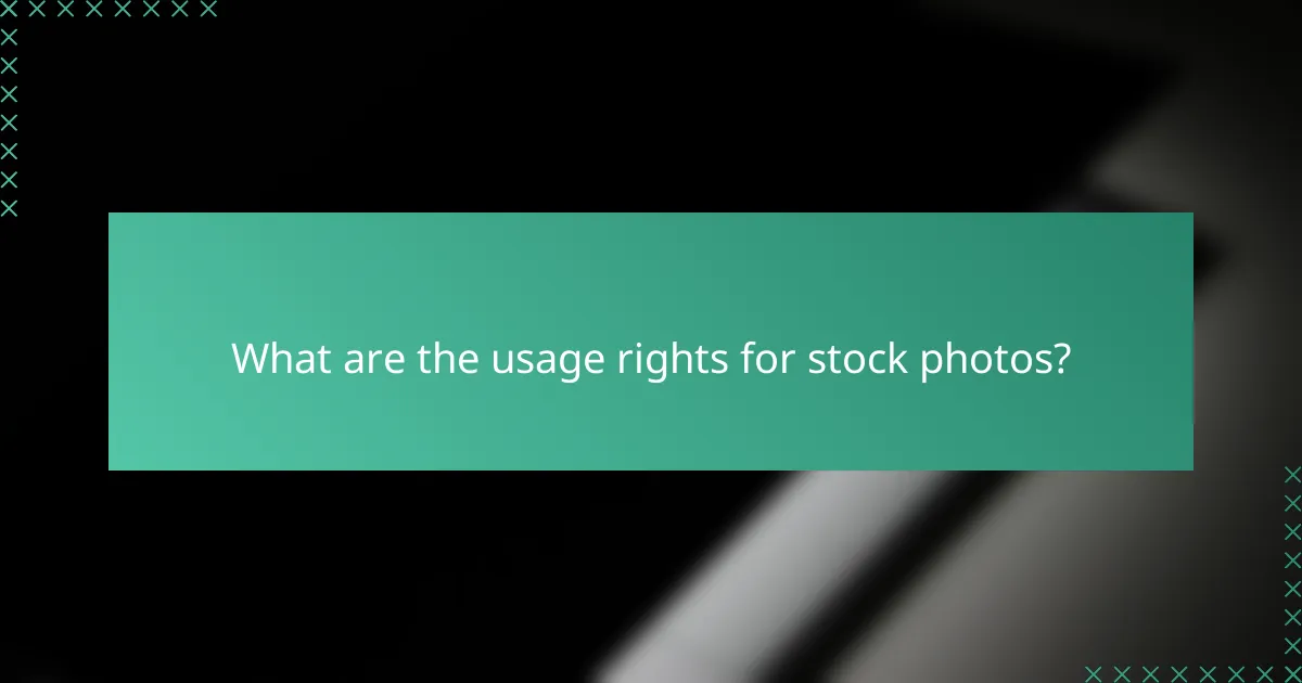 What are the usage rights for stock photos?