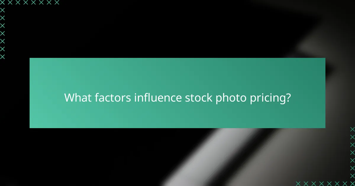 What factors influence stock photo pricing?